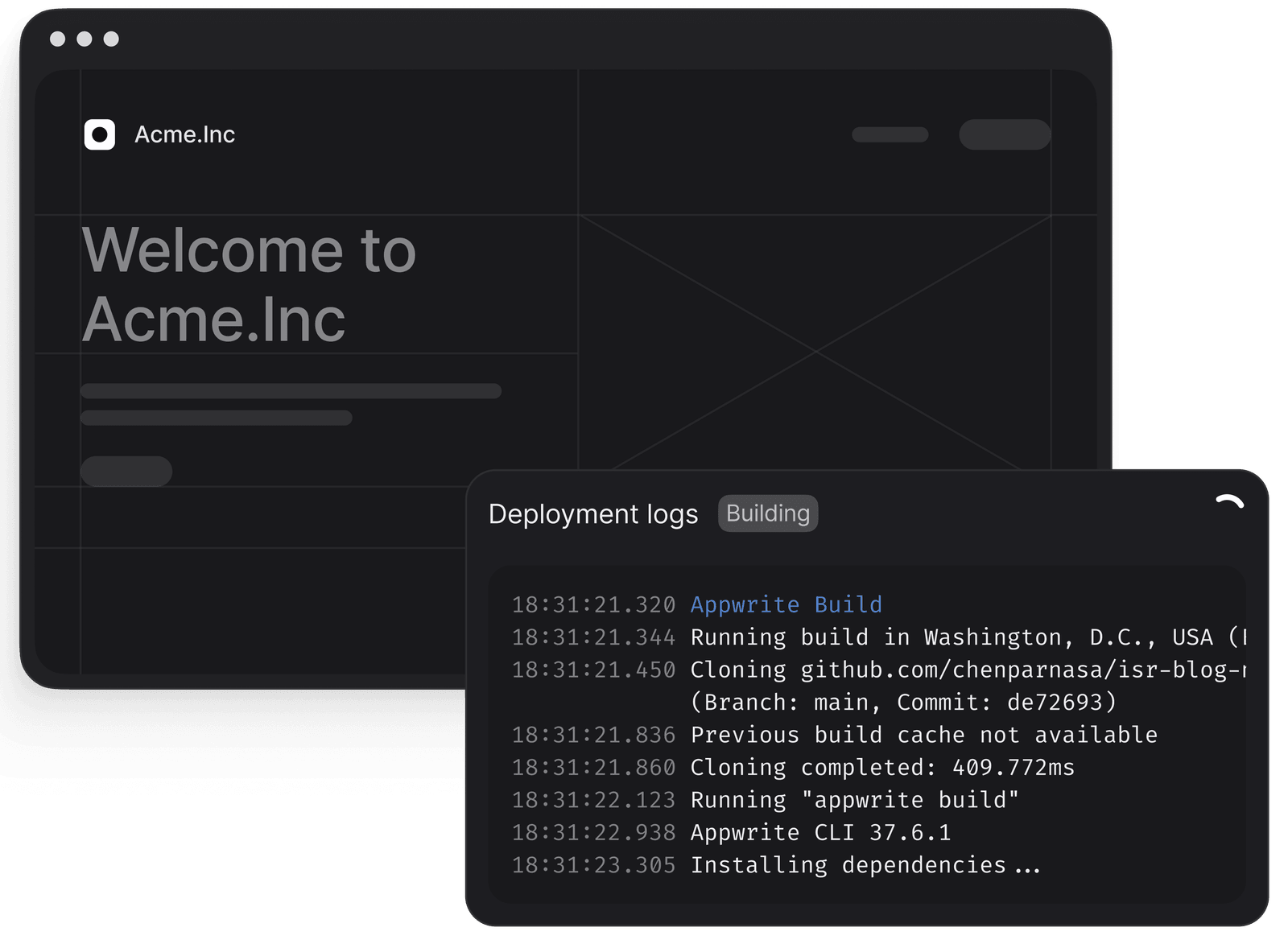 FleekDash Cloud dashboard connecting multiple site stacks